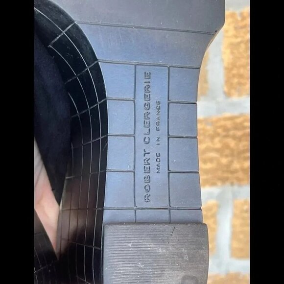 Robert Clergerie Paris Black Leather 3 1/2 Inch Wedge Platform Mules Size 7.5 - Picture 5 of 10